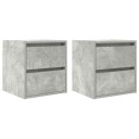 Veggmonterte nattbord 2 stk betonggrå 38x34x40 cm