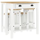vidaXL Barsett 5 deler hvit heltre furu