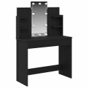  Smykkebord med LED lamper svart eik 96x40x142 cm