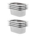  Gastronormbeholdere 8 stk GN 1/4 100 mm rustfritt stål 50902