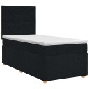 vidaXL Kontinentalseng med madrass Svart 80 x 200 cm Stoff