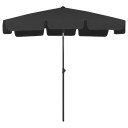 vidaXL Strandparasoll svart 200x125 cm