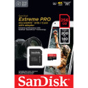 SanDisk Extreme Pro - Flashminnekort (microSDXC til SD-adapter inkludert) - 256 GB - A2 / Video Class V30 / UHS-I U3 / Class10 - microSDXC UHS-I