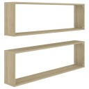 vidaXL Vegghyller kubeformet 2 stk sonoma eik 100x15x30 cm sponplate