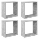 vidaXL Vegghyller kubeformet 4 stk betonggrå 30x15x30 cm