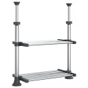 vidaXL Kjøkkenhylle 50x25x(50-70) cm aluminium