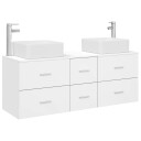 vidaXL Baderomsskapsett 3 stk. Hvit 49,5 x 41 x 63 cm Konstruert tre
