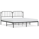 vidaXL Sengeramme i metall med sengegavl svart 193x203 cm 8721012212022