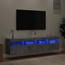 vidaXL Vegghengte TV-benker med LED-lys 2 stk betonggrå 80x30x40 cm 8721012257887