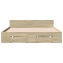  Sengeramme med skuffer sonoma eik 140x200 cm konstruert tre 8721102624032