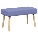 vidaXL Kanal-Quiltet Benk Jeans blå 80 x 40 x 46 cm Stoff