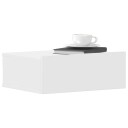 vidaXL Flytende nattbord hvit 40x30x15 cm sponplate