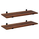 Vegghyller i tre 60 cm 2 pakning   rustikk brun