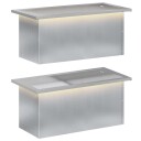 vidaXL Hageplantekasse med LED 2 stk. Sølv 30 x 60 x 30 cm