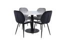 Venture Home Estelle Matgruppe 106 cm Rund med 4 Emma stoler Sort
