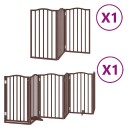 Vidaxl Hundeport Sammenleggbar 9 Paneler Brun 450 cm Poppeltre