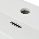 vidaXL Servant med kranhull keramisk hvit 60,5x42,5x14,5 cm
