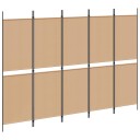 vidaXL 5-panel romdeler Beige 250 x 180 cm Stoff