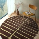 Rundt teppe   Ikara Natural Cotton Shaggy brun Størrelse: Ø 240 cm