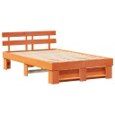  Sengestamme med hodegjerde Voksbrun 120 x 190 cm Heltre furu