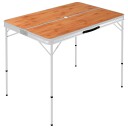 Sammenleggbart campingbord med 2 benker aluminium brun Brun