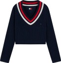 Tommy Jeans Tjw Cable Tipping Sweater Ext   DARK BLUE   XL