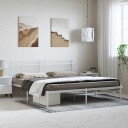 vidaXL Sengeramme i metall med hodegavl hvit 183x213 cm 8721012210547