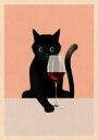 Cat " Wine Plakat Plakat / 100x150cm