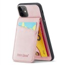 iPhone 11 Fierre Shann Belagt Hybrid-deksel med Kortluke og Stativ Rosa