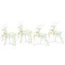  LED Reinsdyr med 80 LED 4 pcs Flerfarget 64 x 42 x 15 cm PET