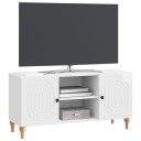  TV skap Høgglans hvit 102 x 34,5 x 50 cm Konstruert tre
