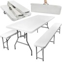 Sammenleggbart hagebord 180cm + 2 benker