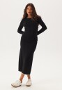 Happy Holly Viscose Contrast Knitted Skirt Black/Offwhite 40/42