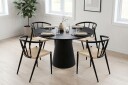 Siena spisegruppe rund 110 cm svart med 4 Winston spisestoler   Svart