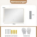 LED baderomsspeil – antidugg dimbar 70x50 cm