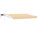  Manuell utvidbar markise med LED lamper 3,5 x 2,5 m