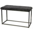Skinnwille Palle Benk saueskinn 80x35 cm Darkgrey/Steel
