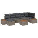 vidaXL Hagesofa Set 8 stk. Grå polyrotting