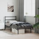 vidaXL Sengeramme i metall med hodegavl svart 90x200 cm 8721012302556