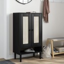  Skoskap SENJA rotting-utseende svart 59,5x35x107 cm heltre 8721012134676
