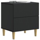  Nattbordskap 2 pcs Svart 43 x 34,5 x 48 cm Konstruert tre