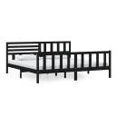 vidaXL Sengeramme svart heltre 200x200 cm
