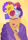 Frida and flowers Plakat / 21x30cm