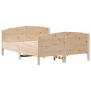 vidaXL Sengeramme med hodegavl 150x200 cm heltre furu 8721012430136