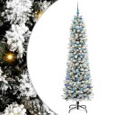  Kunstig juletre Grønn og hvit 210 cm PVC og Metall og Plast