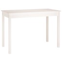 vidaXL Spisebord hvit 110x55x75 cm heltre furu
