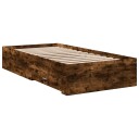  Sengeramme med skuffer røkt eik 75x190 cm konstruert tre 8721102620973