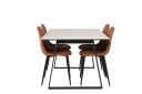 Venture Design Estelle & Polar spisegruppe Hvit/brun 4 st stoler bord 140 x 90 cm