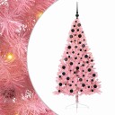  Kunstig Forhåndsopplyst Juletre med 300 LED Rosa 180 cm PVC