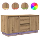 TV benk med LED lys artisan eik 100x41x50 cm